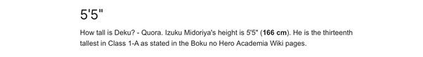 How Tall Is Deku